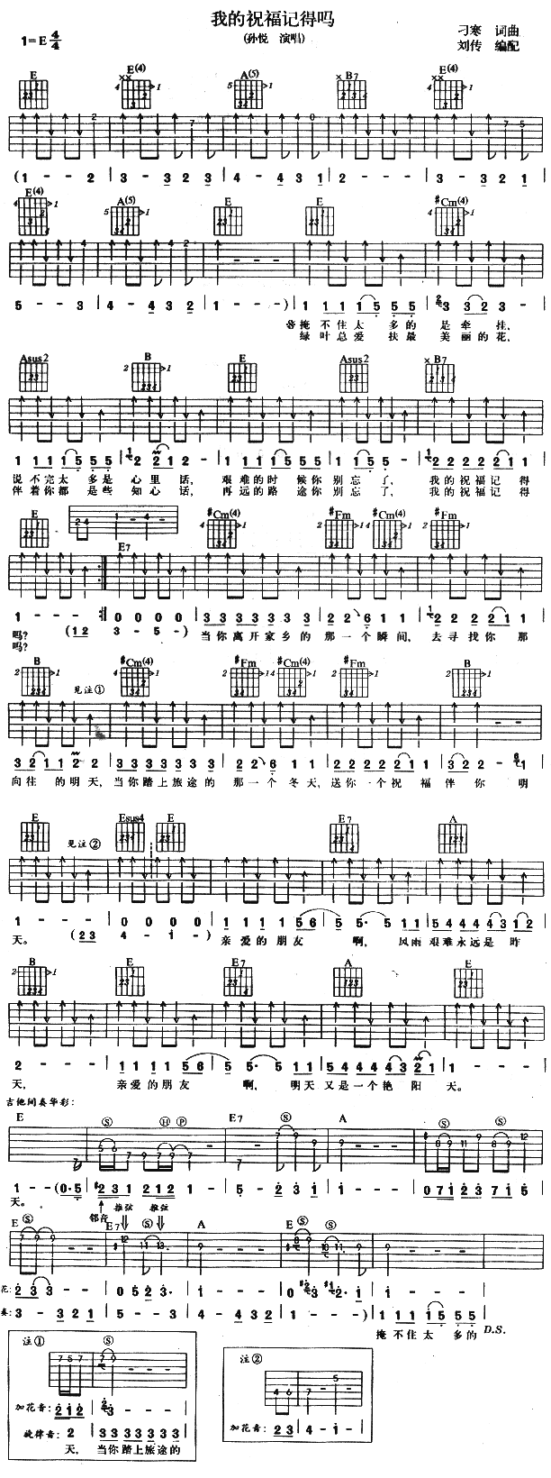 萧亚轩《我要的世界》吉他谱A调六线谱(图)1