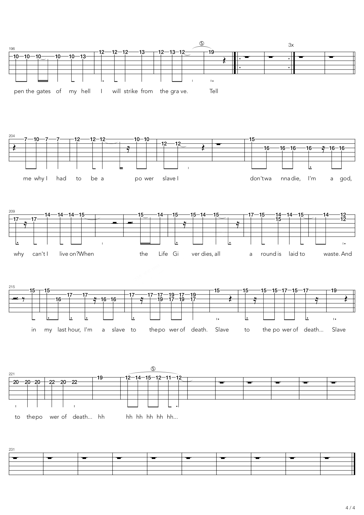 铁娘子乐队《Powerslave》吉他谱C调六线谱(图)1