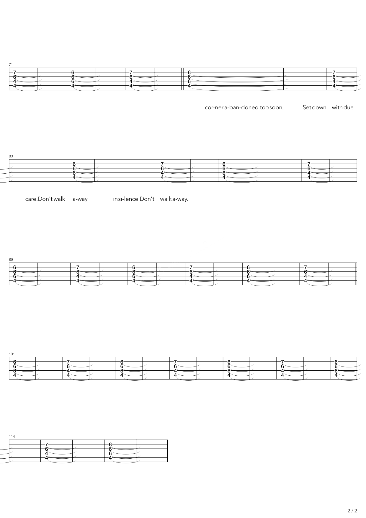 Joy Division《Atmosphere》吉他谱C调六线谱(图)1