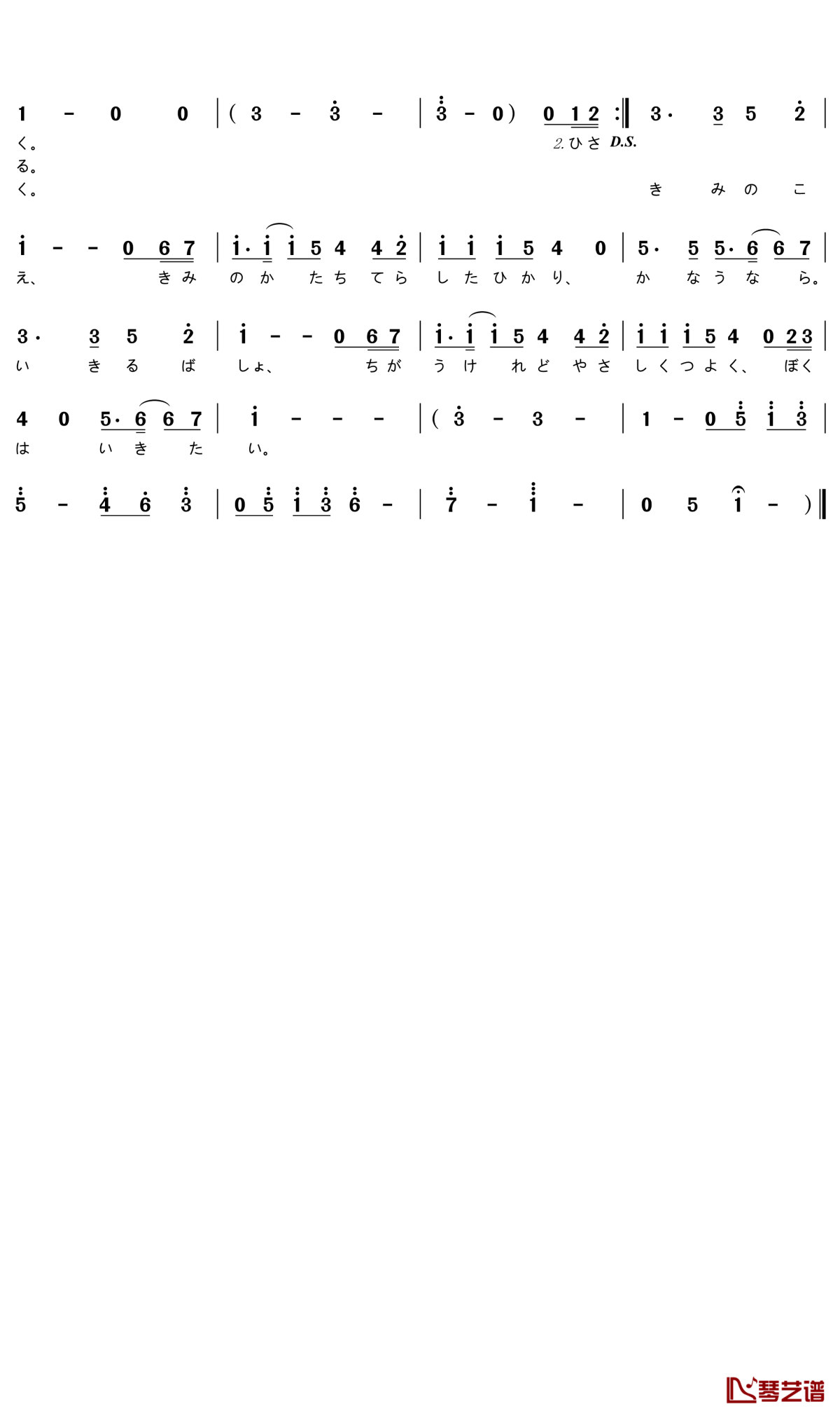 《你的声音》吉他谱C调六线谱(图)1