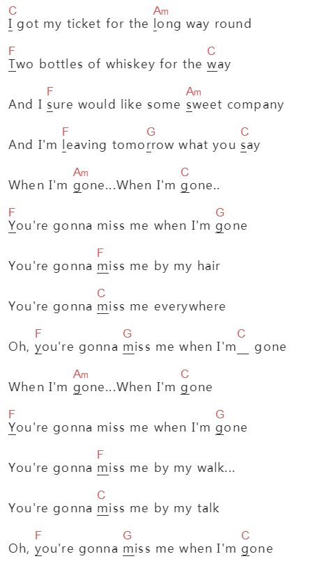 Anna Kendrick《When I'm Gone》吉他谱C调和弦谱(txt)1