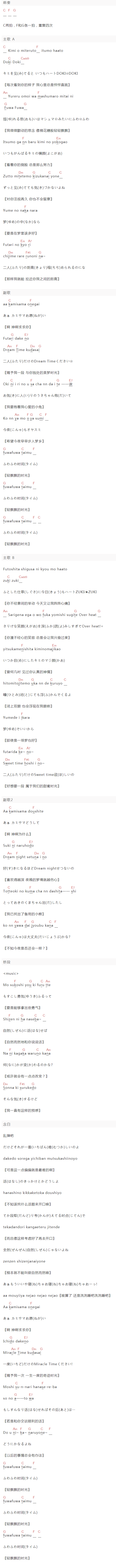 轻音部 K-ON《轻飘飘时间Fuwa Fuwa Time》吉他谱C调和弦谱(txt)1