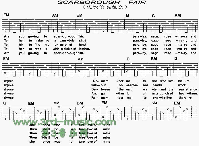Scarborough Fair(史坎伯展览会)吉他谱 
